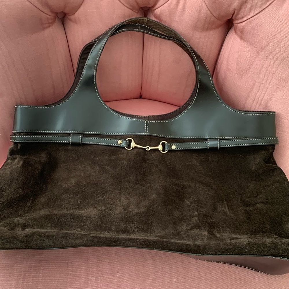Ann Taylor suede handbag